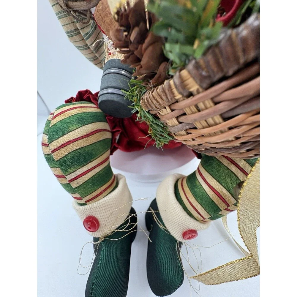 Vtg Old World Santa Claus Father Christmas Shelf Sitter Handmade Holiday Decor